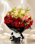 Red Roses & Blush Flowers Bouquet